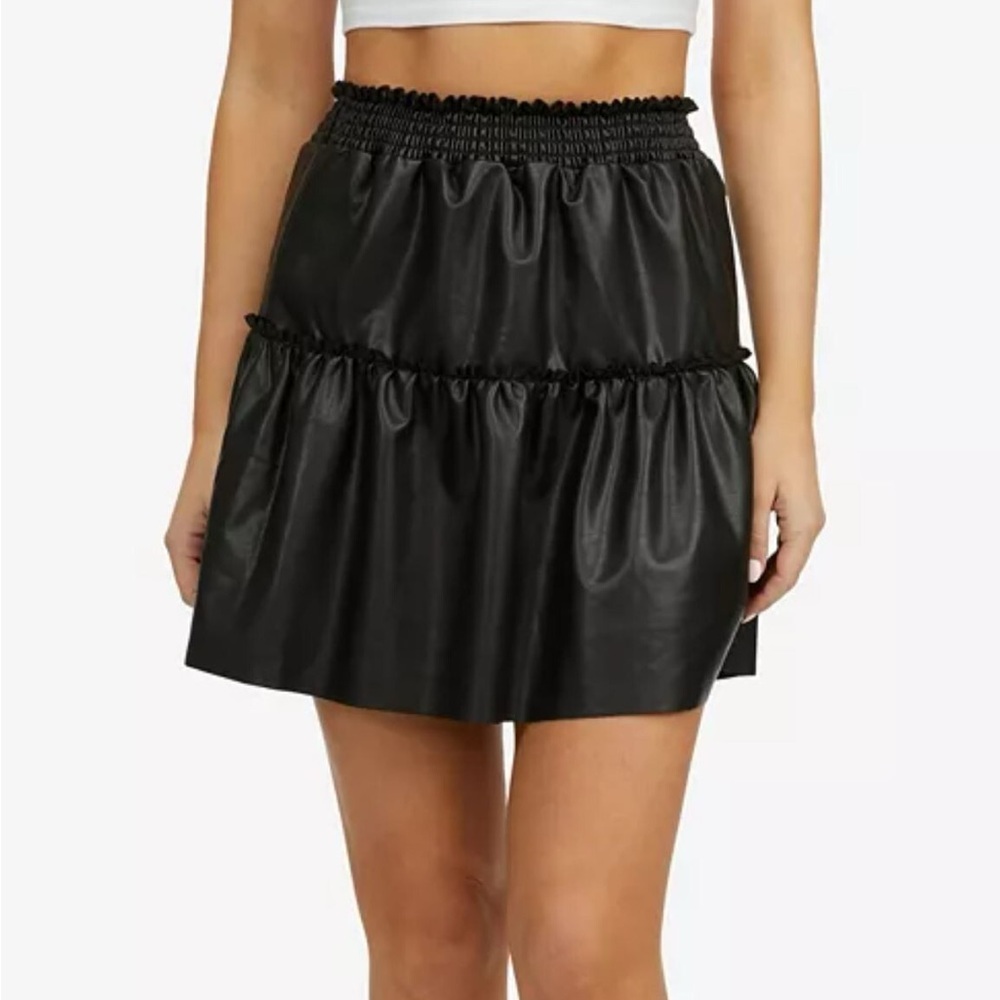 Laundry By Shelli Segal Vegan Leather Mini Skirt